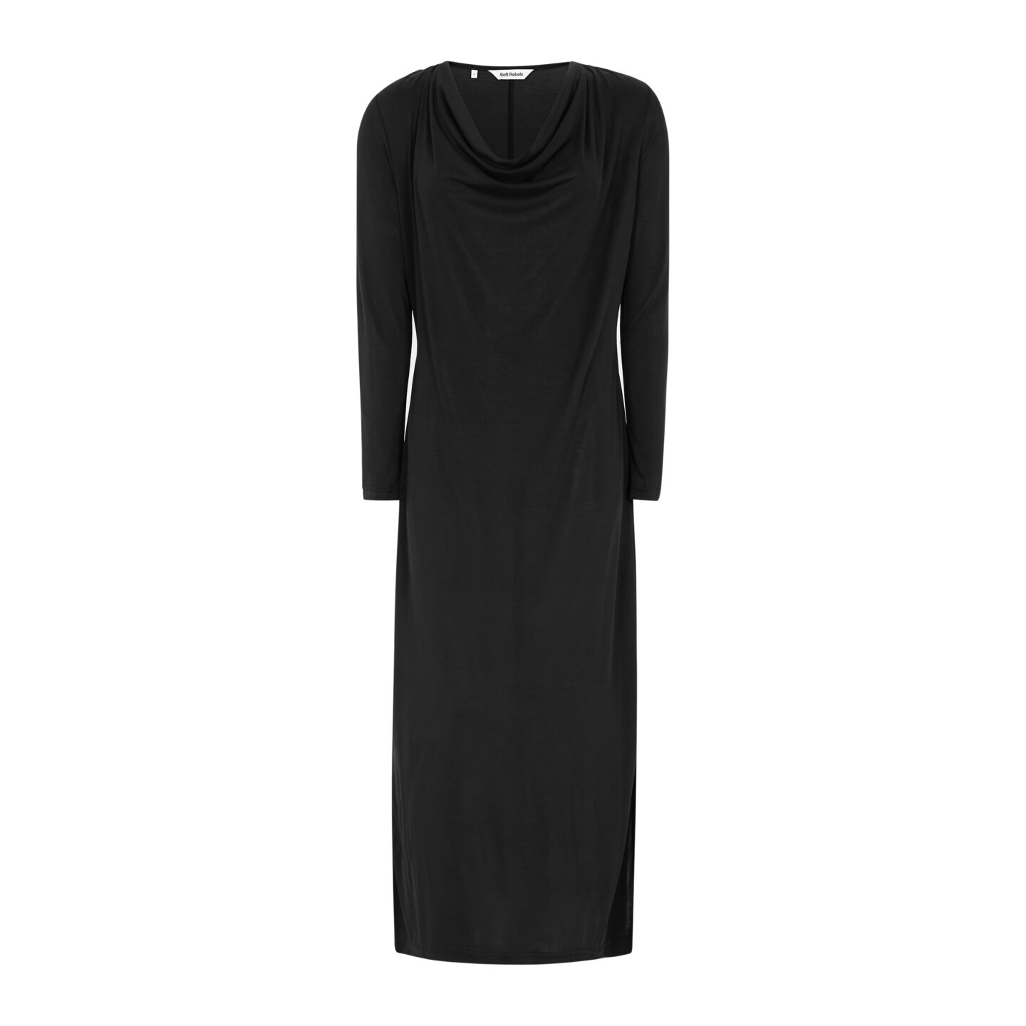 Ella Drape Long sleeves Dress, Black - Bild 5
